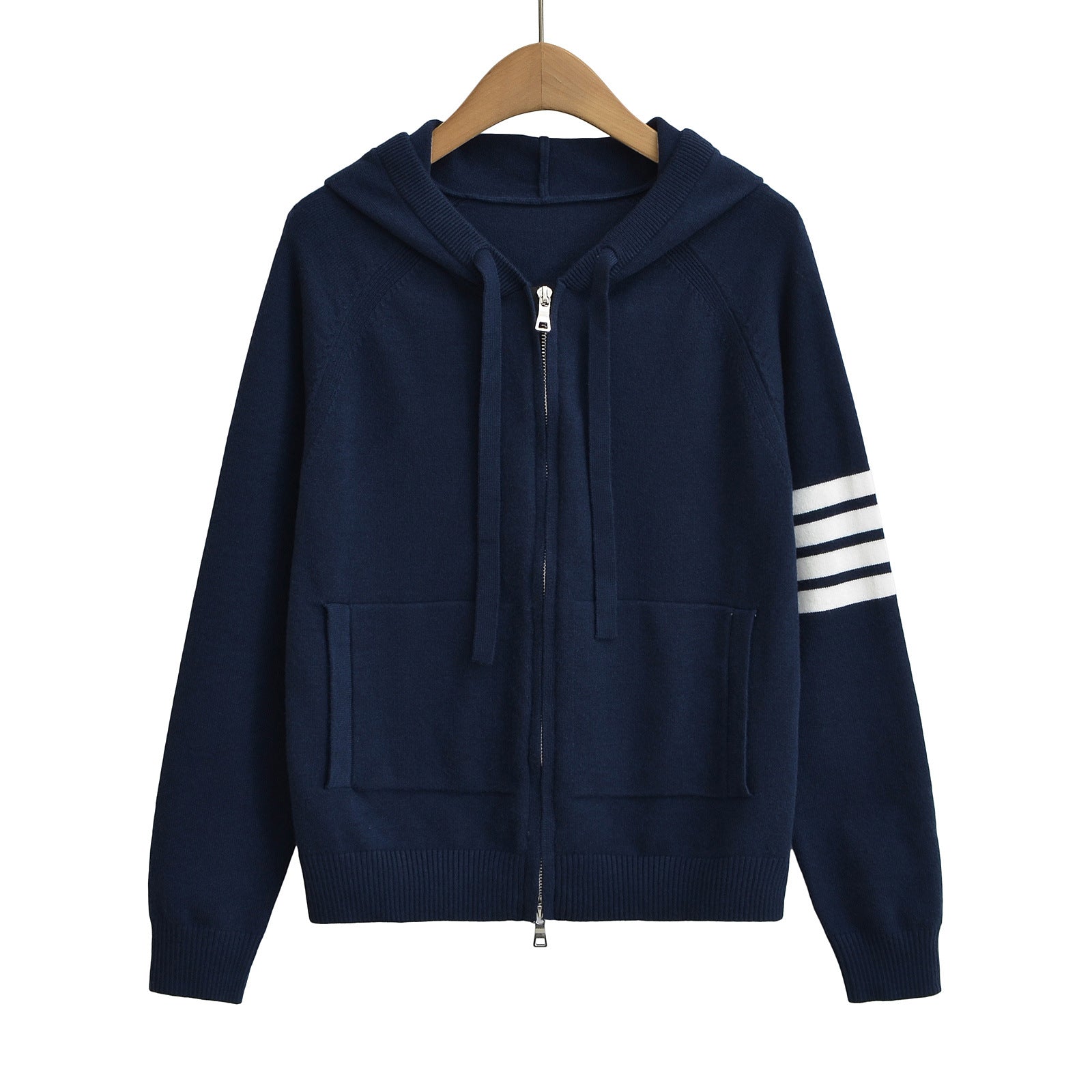 Hooded zipper sweater